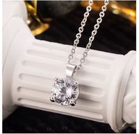 Mini Zirkon 925 Sterling Silver Pendant Necklace