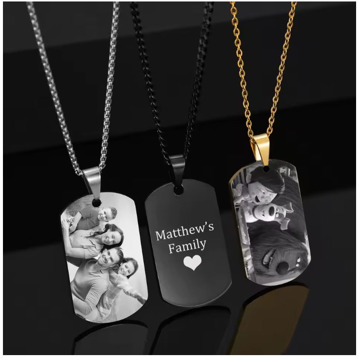Customized Engrave Photo Pendant Necklace