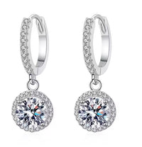 Zirkone Round Earrings  925 silver plated 1 Carat