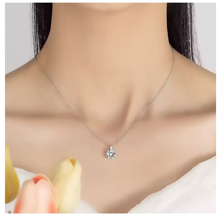 Mini Zirkon 925 Sterling Silver Pendant Necklace