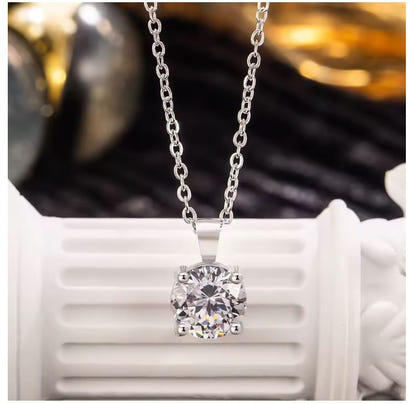 Mini Zirkon 925 Sterling Silver Pendant Necklace