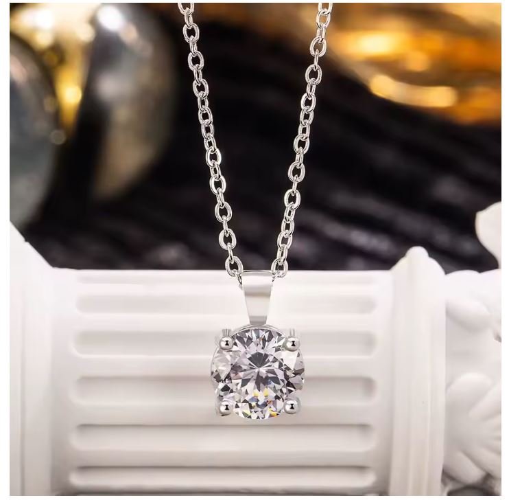 Mini Zirkon 925 Sterling Silver Pendant Necklace