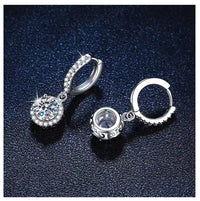 Zirkone Round Earrings  925 silver plated 1 Carat